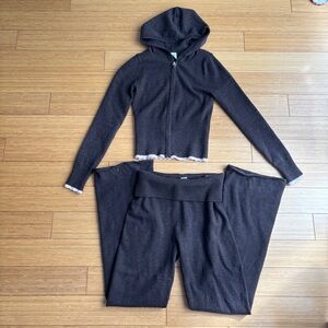 Gilly Hicks y2k brown scalloped coquette sweater set petite